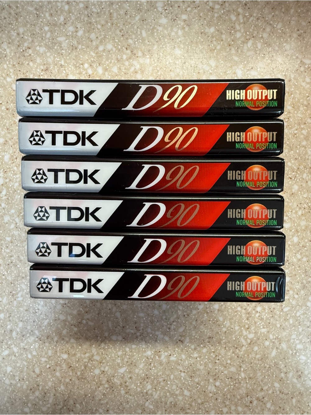 TDK D90 High Output Cassette Tapes Lot of 8 Red & Black